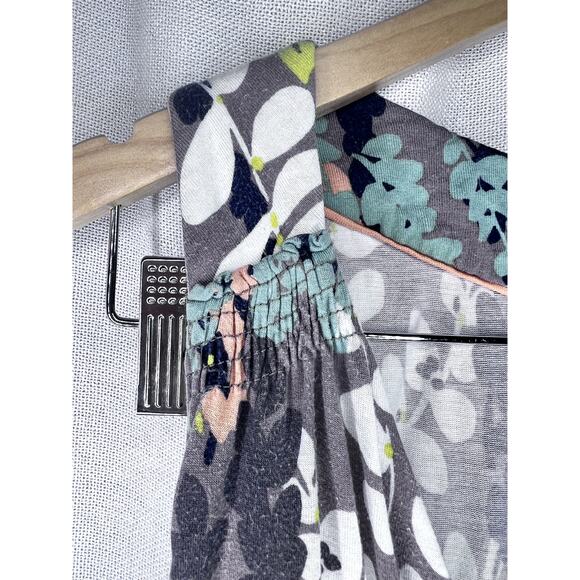 Boden Sleeveless Boho Gray Blue Floral V Neck Stretchy Maxi Dress - Picture 7 of 11